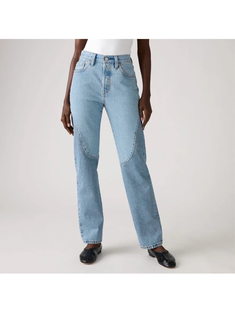 NEW! LEVI'S 501 Original Straight Leg Jeans Medium Indigo Worn In Wash Size 26